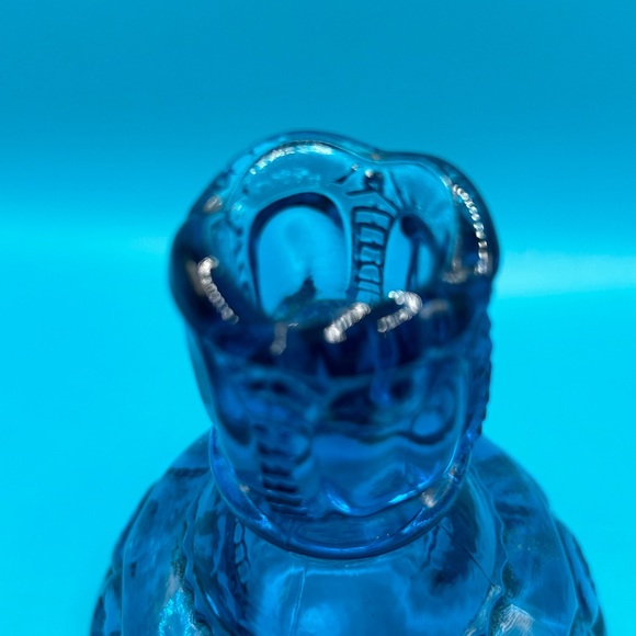 Vintage LE Smith Moon and Stars glass blue opalescent candle holder - Picture 4 of 5